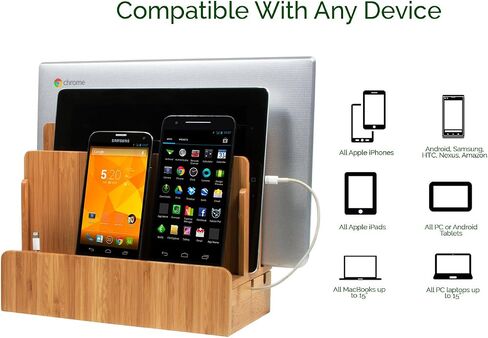 G.U.S. Multi-Device Charging Station Dock & Organizer - Multiple Finishes Available. for Laptops, Tablets, and Phones - Strong Build, Black Leatherette in Saudi Arabia
