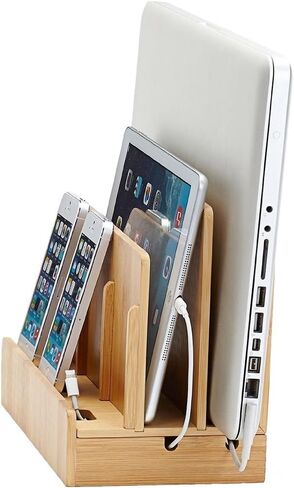 G.U.S. Multi-Device Charging Station Dock & Organizer - Multiple Finishes Available. for Laptops, Tablets, and Phones - Strong Build, Black Leatherette in Saudi Arabia