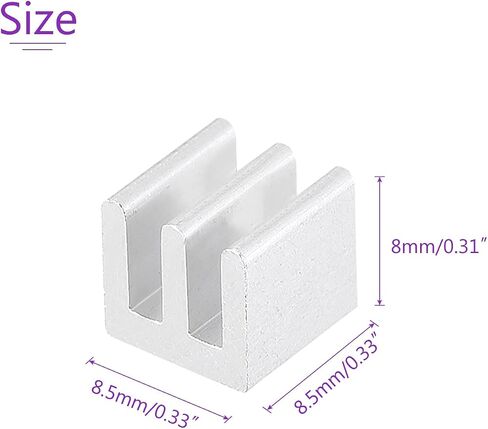 DMiotech 20 Pack 8.5x8.5x8mm سبائك الألومنيوم المبرد مبرد إلكتروني مع معجون حراري لرقاقة MOS وIC in Kuwait