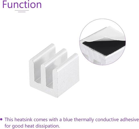 DMiotech 20 Pack 8.5x8.5x8mm سبائك الألومنيوم المبرد مبرد إلكتروني مع معجون حراري لرقاقة MOS وIC in Kuwait