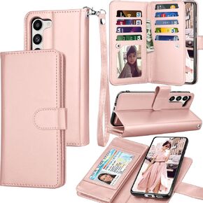 حافظة Galaxy S23، حافظة محفظة Galaxy S23، Tekcoo PU جلدية فتحات بطاقة الائتمان النقدية، حامل غطاء قلاب قابل للطي [حافظة صلبة مغناطيسية قابلة للفصل] لهاتف Samsung S23 5G [رخام] in Kuwait