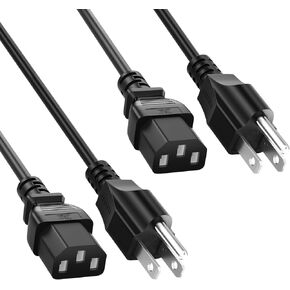 QYD 2 Pack 6FT (1.8m) 3 سلك طاقة تيار متردد متوافق مع Dell وSamsung وLG وAOC وBenQ وAcer وAsus وViewSonic وشاشة HP Compaq وEpson PowerLite وOptoma وLG DLP سلك طاقة لجهاز العرض in Kuwait