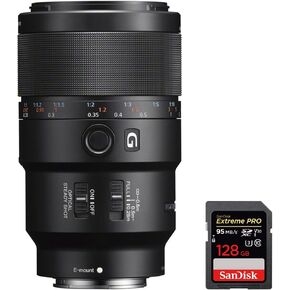 Sony (SEL90M28G FE 90mm F2.8 Macro G OSS Full-Frame E-Mount Macro Lens with Sandisk Extreme PRO SDXC 128GB UHS-1 Memory Card in Kuwait