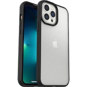 حافظة OtterBox iPhone 13 Pro Max & iPhone 12 Pro Max Prefix Series - أسود كريستالي، رفيعة للغاية، مناسبة للجيب، حواف مرتفعة تحمي الكاميرا والشاشة، متوافقة مع الشحن اللاسلكي