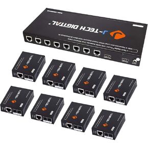 J-Tech Digital HDMI Extender Splitter 1x4 Over Single Cat5e/6 Ethernet Cable Up To 164ft. Supports PoC HDMI Loopout IR Control EDID Switch in Saudi Arabia