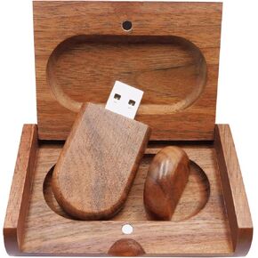 Chauuxee 64GB Walnut USB Flash Drives PENDRIVE Thumb Drives U Disk Memory Sticks for Birthday Business Valentine's Day Present (USB2.0) in Kuwait