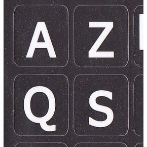 French AZERTY Large Lettering (Upper CASE) Keyboard Sticker Non Transparent Black in Kuwait