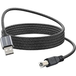 MOSWAG Printer Cable 6.6FT USB A to USB B MIDI Cable USB-A 2.0 Cord 480Mbps in Kuwait