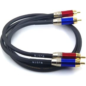 WJSTN-020 RCA to RCA Audio Cable, 1RCA Male to 1RCA Male Stereo Audio Cable Converter, Digital Stereo Audio Cable for subwoofer, Home Theater, high-Fidelity Audio-Double Shielding-2 Pack (6IN) in Saudi Arabia