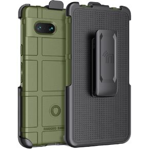 Case with Clip for Google Pixel 7a Phone (2023), Nakedcellphone Special Ops Tactical Armor Rugged Shield Protective Cover and [Rotating Ratchet] Belt Clip Holster [Matte Grip Texture] - Black in Kuwait