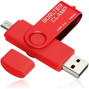 BorlterClamp 32GB USB 3.0 Flash Drive Dual Port Memory Stick, OTG Thumb Drive with Micro USB Drive Port for Android Smartphone Tablet & Computer (Purple) in Saudi Arabia