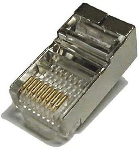 Inovat 100 Pack Metal Shielded RJ45 CAT5E Crimp Connector RJ-45 8P8C Ethernet Network CAT5E CAT Modular Network Cable Plug Connector in Saudi Arabia