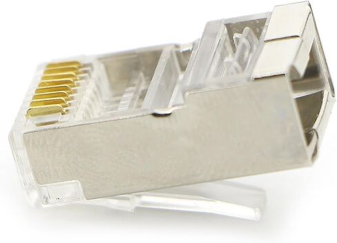 Inovat 100 Pack Metal Shielded RJ45 CAT5E Crimp Connector RJ-45 8P8C Ethernet Network CAT5E CAT Modular Network Cable Plug Connector in Saudi Arabia