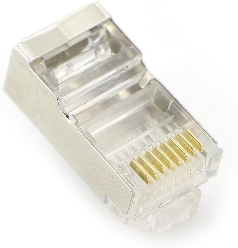 Inovat 100 Pack Metal Shielded RJ45 CAT5E Crimp Connector RJ-45 8P8C Ethernet Network CAT5E CAT Modular Network Cable Plug Connector in Saudi Arabia