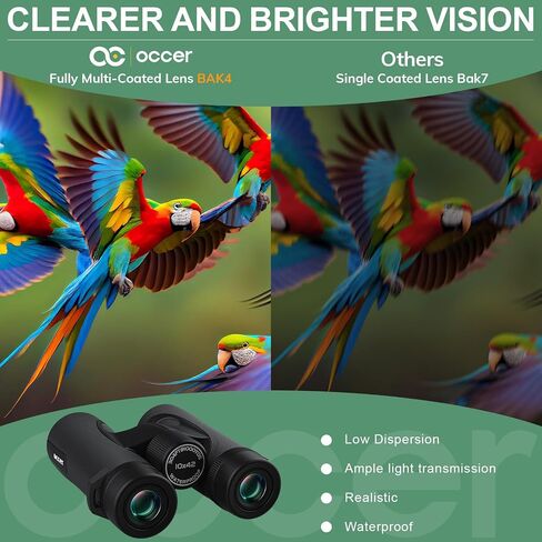 occer Waterproof Binoculars for Adults High Powered - 10x42 Binoculars with Crystal Clear View - Binocular with Long Range for Bird Watching Cruise Travel Boating Hunting Hiking in Kuwait