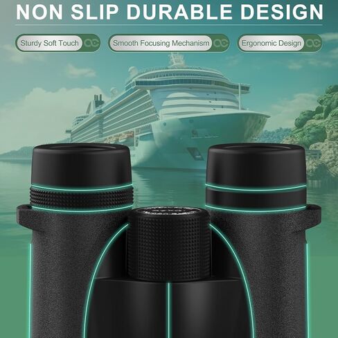 occer Waterproof Binoculars for Adults High Powered - 10x42 Binoculars with Crystal Clear View - Binocular with Long Range for Bird Watching Cruise Travel Boating Hunting Hiking in Kuwait