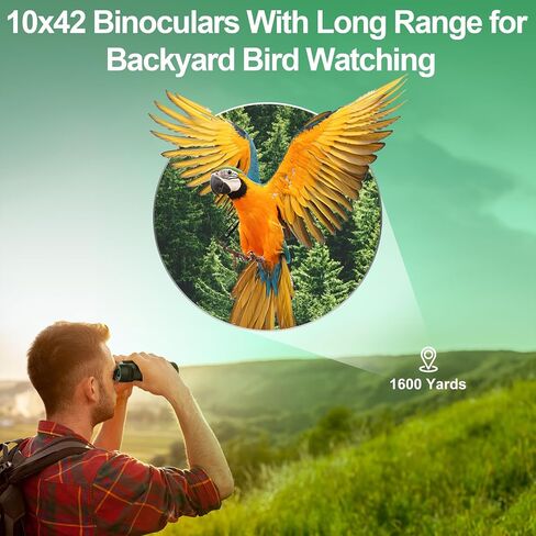 occer Waterproof Binoculars for Adults High Powered - 10x42 Binoculars with Crystal Clear View - Binocular with Long Range for Bird Watching Cruise Travel Boating Hunting Hiking in Kuwait