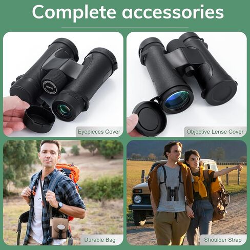 occer Waterproof Binoculars for Adults High Powered - 10x42 Binoculars with Crystal Clear View - Binocular with Long Range for Bird Watching Cruise Travel Boating Hunting Hiking in Kuwait