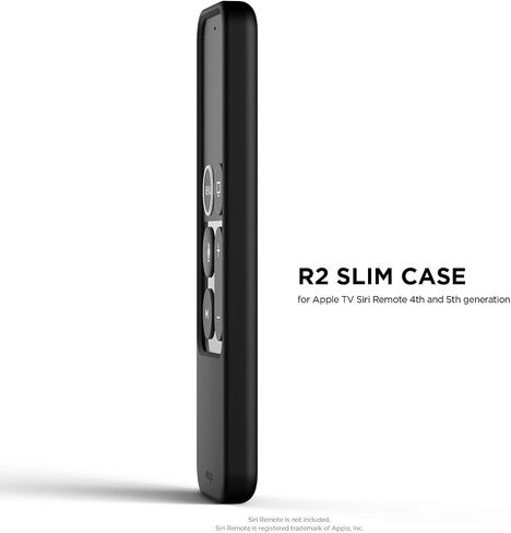 elago R2 Slim Case Compatible with Apple TV Siri Remote 1st Generation (Black) - Slim Design, Scratch-Free Silicone, Shock Absorption, Full Access in Saudi Arabia