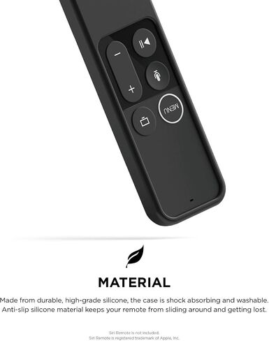 elago R2 Slim Case Compatible with Apple TV Siri Remote 1st Generation (Black) - Slim Design, Scratch-Free Silicone, Shock Absorption, Full Access in Saudi Arabia