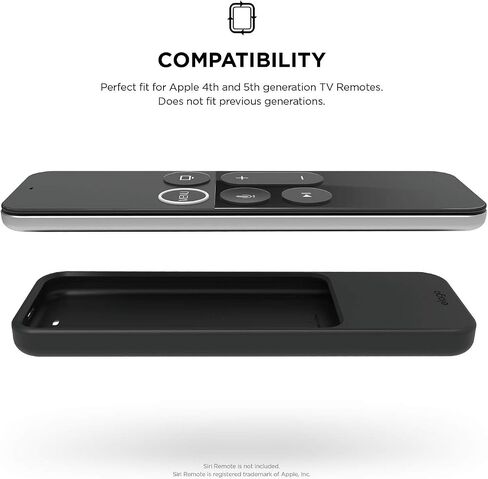 elago R2 Slim Case Compatible with Apple TV Siri Remote 1st Generation (Black) - Slim Design, Scratch-Free Silicone, Shock Absorption, Full Access in Saudi Arabia