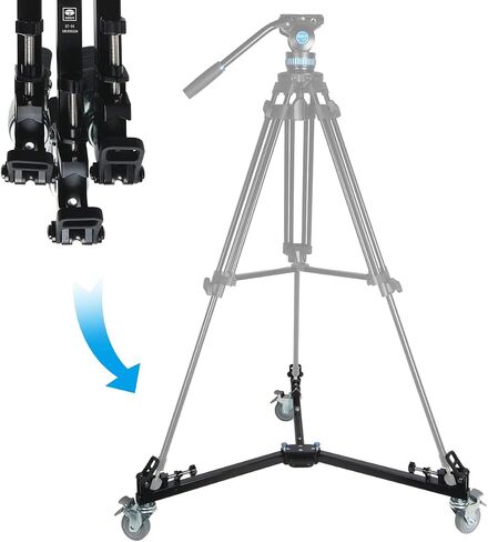 SIRUI DT-06 Professional Compatible Video Tripod Dolly - Heavy Duty Smooth and Fast Movements Open and Collapse Easily Perfect for Cameras Camcorder and Lighting Equipment in Saudi Arabia