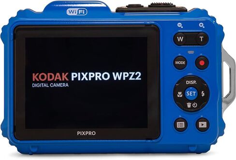 كوداك كاميرا رقمية بيكسبرو WPZ2-BL FHD متينة ومقاومة للماء بدقة 16 ميجابكسل، حزمة زرقاء مع بطاقة ذاكرة ليكسار 64 جيجابايت، حافظة كاميرا ديكو فوتو، حزام معصم لكاميرا فيفيتار برتقالي وقطعة قماش للتنظيف in Kuwait