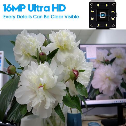 USB Camera 16MP Webcam Autofocus 68Degree Lens with Day and Night Vision Metal Case,4K PC Camera UVC Plug and Play for Industrial Machine Video Webcam on Computers,Jetson Nano,Raspberry Pi in Saudi Arabia