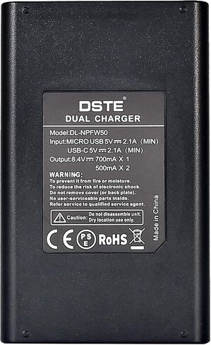 DSTE Replacement for DMW-BLF19 Dual LCD Battery Charger Compatible Panasonic Lumix DMC-GH3 GH3A GH3AGK GH3GK GH3H DC-G9GK-K Lumix G9 DC-GH5 DC-GH5S Camera with Type-C and Micro-USB Port in Saudi Arabia