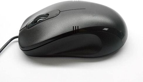 ماوس ضوئي USB من Inland Products أسود، شكل مريح يتوافق مع اليد للاستخدام المريح. دبليو in Saudi Arabia