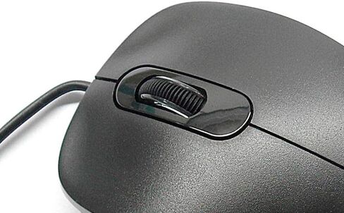 ماوس ضوئي USB من Inland Products أسود، شكل مريح يتوافق مع اليد للاستخدام المريح. دبليو in Saudi Arabia