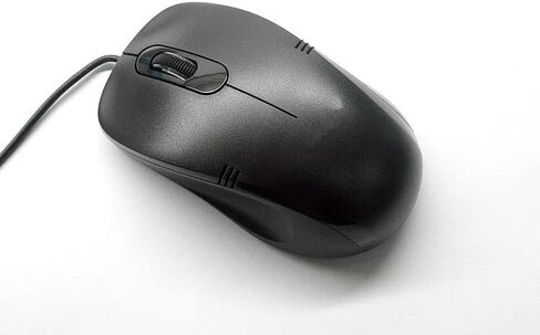 ماوس ضوئي USB من Inland Products أسود، شكل مريح يتوافق مع اليد للاستخدام المريح. دبليو in Saudi Arabia