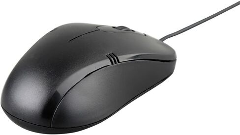 ماوس ضوئي USB من Inland Products أسود، شكل مريح يتوافق مع اليد للاستخدام المريح. دبليو in Saudi Arabia