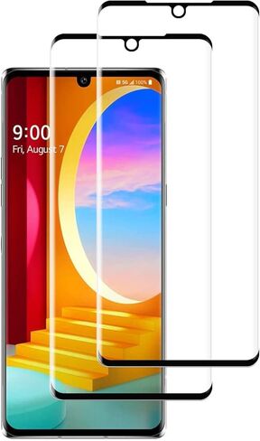 (2 حزمة) واقي شاشة LCTONG من الزجاج المقسى لهاتف LG Velvet، منحنى ثلاثي الأبعاد، صلابة 9H، مضاد للخدش. بصمات الأصابع فتح التغطية الكاملة واقي شاشة متوافق مع LG Velvet in Kuwait