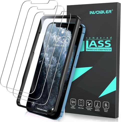 واقي شاشة Invoibler مكون من 3 قطع متوافق مع iPhone 11 Pro/Xs/X، وiPhone 11 Pro/Xs/X، واقي شاشة من الزجاج المقسى، 5.8 بوصة [مضاد للخدش] [خالٍ من الفقاعات] in Kuwait