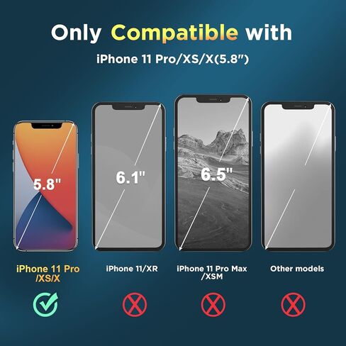 واقي شاشة Invoibler مكون من 3 قطع متوافق مع iPhone 11 Pro/Xs/X، وiPhone 11 Pro/Xs/X، واقي شاشة من الزجاج المقسى، 5.8 بوصة [مضاد للخدش] [خالٍ من الفقاعات] in Kuwait