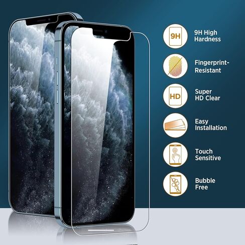 واقي شاشة Invoibler مكون من 3 قطع متوافق مع iPhone 11 Pro/Xs/X، وiPhone 11 Pro/Xs/X، واقي شاشة من الزجاج المقسى، 5.8 بوصة [مضاد للخدش] [خالٍ من الفقاعات] in Kuwait