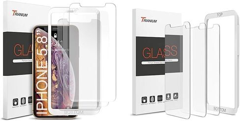 Trianium Tempered Glass Screen Protector designed for Apple iPhone 11 Pro/iPhone XS/iPhone X 5.8-inch, 3 Pack HD Clarity 0.25mm Film [Alignment Case Tool Included] in Kuwait