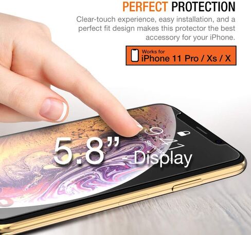 Trianium Tempered Glass Screen Protector designed for Apple iPhone 11 Pro/iPhone XS/iPhone X 5.8-inch, 3 Pack HD Clarity 0.25mm Film [Alignment Case Tool Included] in Kuwait