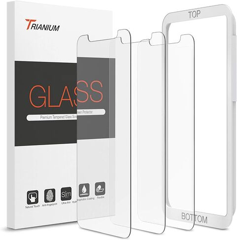 Trianium Tempered Glass Screen Protector designed for Apple iPhone 11 Pro/iPhone XS/iPhone X 5.8-inch, 3 Pack HD Clarity 0.25mm Film [Alignment Case Tool Included] in Kuwait