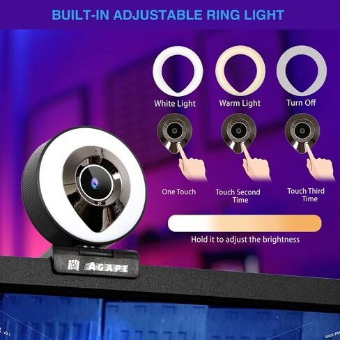 اغايب كاميرا ويب HD 1080p مزودة بميكروفون، معتمدة لزووم، متوافقة مع مايكروسوفت تيمز، كاميرا ويب للبث للكمبيوتر المكتبي/ماك/اللابتوب [نسخة محدثة 2022] in Kuwait