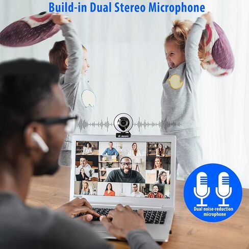 اغايب كاميرا ويب HD 1080p مزودة بميكروفون، معتمدة لزووم، متوافقة مع مايكروسوفت تيمز، كاميرا ويب للبث للكمبيوتر المكتبي/ماك/اللابتوب [نسخة محدثة 2022] in Kuwait