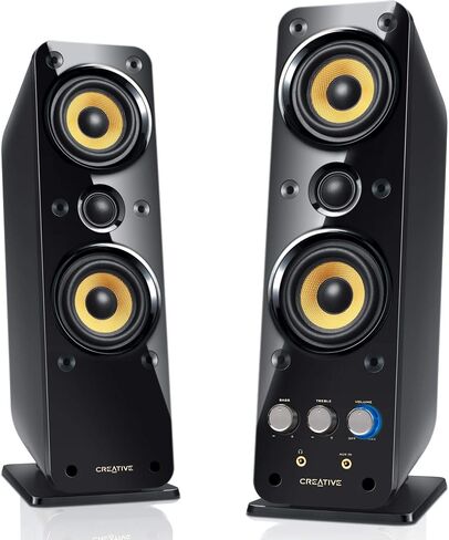 كريتيف نظام مكبر صوت للوسائط المتعددة T40 Series II 2.0 بتقنية باس اكس بورت من جيجا ووركس، اسود in Kuwait