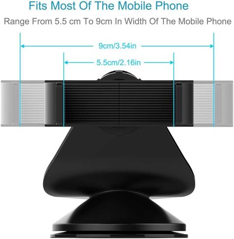 Arteck Car Mount، حامل عالمي للهاتف المحمول في السيارة يدور 360 درجة للزجاج الأمامي التلقائي ولوحة القيادة، للهواتف المحمولة Apple iPhone 15، 15 Pro، 15 Pro Max، 14، 13، 12، 11، SE، هاتف Android الخلوي، GPS in Kuwait