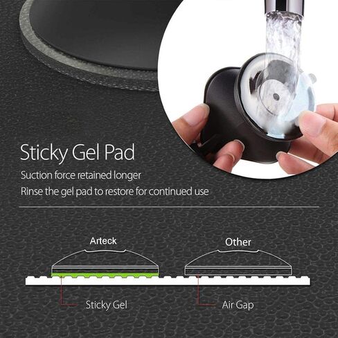 Arteck Car Mount، حامل عالمي للهاتف المحمول في السيارة يدور 360 درجة للزجاج الأمامي التلقائي ولوحة القيادة، للهواتف المحمولة Apple iPhone 15، 15 Pro، 15 Pro Max، 14، 13، 12، 11، SE، هاتف Android الخلوي، GPS in Kuwait