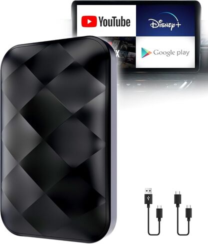 محول CarPlay Android التلقائي اللاسلكي لسيارات CarPlay السلكية في المصنع، الصندوق السحري يأتي مع Netflix/YouTube/TikTok/Disney/Google Play، صندوق AI متعدد الوسائط للسيارة Apple CarPlay Wireless USB Dongle (2023 جديد) in Kuwait