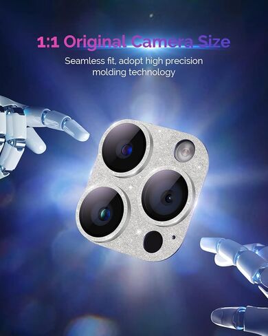 Actgan for iPhone 14 Pro/iPhone 14 Pro Max Camera Lens Protector 3D Bling Glitter Full Coverage Camera Screen Cover Case Friendly Accessories for iPhone 14 Pro Max/ 14 Pro Glitter Purple in Saudi Arabia