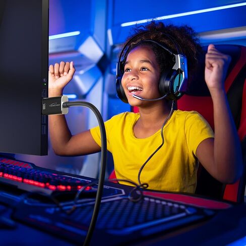 كيبل محول 8K/4K ديسبلاي بورت 1.4 الى HDMI 2.1 مع موصلات معدنية غير قابلة للكسر بطول 1.8 متر (ينقل 8K/60Hz من لابتوب DP الى شاشة HDMI والتلفزيون - DP الى HDMI، احادي الاتجاه) in Kuwait