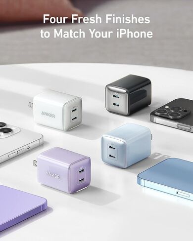 شاحن Anker USB C بقدرة 40 وات، شاحن 521 (نانو برو)، شاحن سريع مدمج PIQ 3.0 (غير قابل للطي) لهواتف iPhone 14/14 Plus/14 Pro/14 Pro Max/13 وGalaxy وPixel 4/3 وiPad/iPad Mini (الكابل غير متضمن) in Saudi Arabia