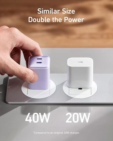 شاحن Anker USB C بقدرة 40 وات، شاحن 521 (نانو برو)، شاحن سريع مدمج PIQ 3.0 (غير قابل للطي) لهواتف iPhone 14/14 Plus/14 Pro/14 Pro Max/13 وGalaxy وPixel 4/3 وiPad/iPad Mini (الكابل غير متضمن) in Saudi Arabia